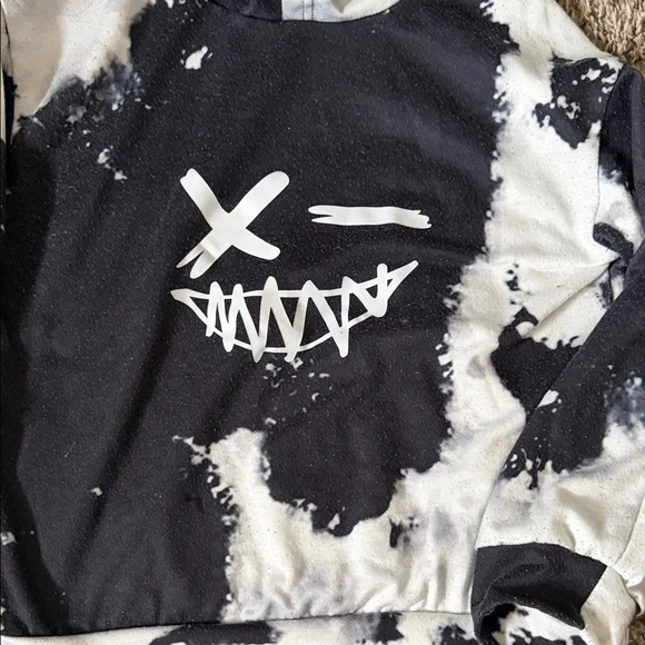Kids Black and White Graphic Hoodie - Picture 2 of 5